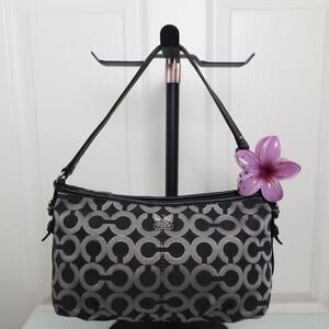 Coach Op Art Baguette Bag Black Silver Y2K